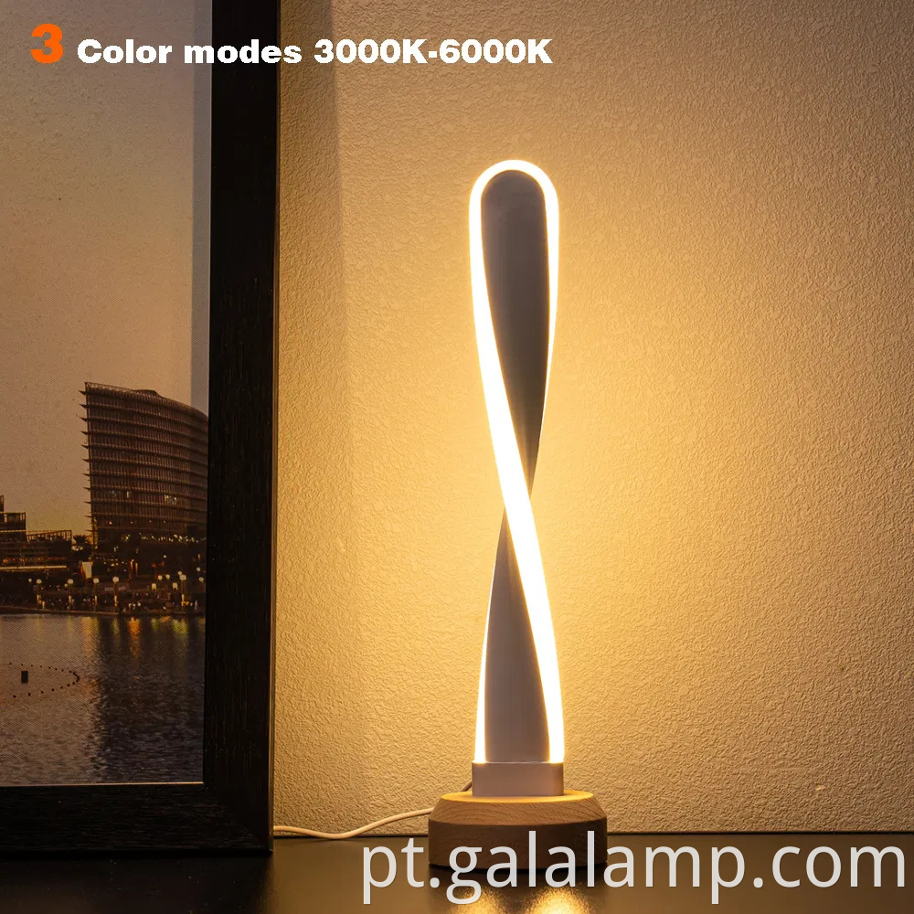 Madeira sólida inteligente, luz noturna LED com recursos exclusivos, lâmpada de mesa USB